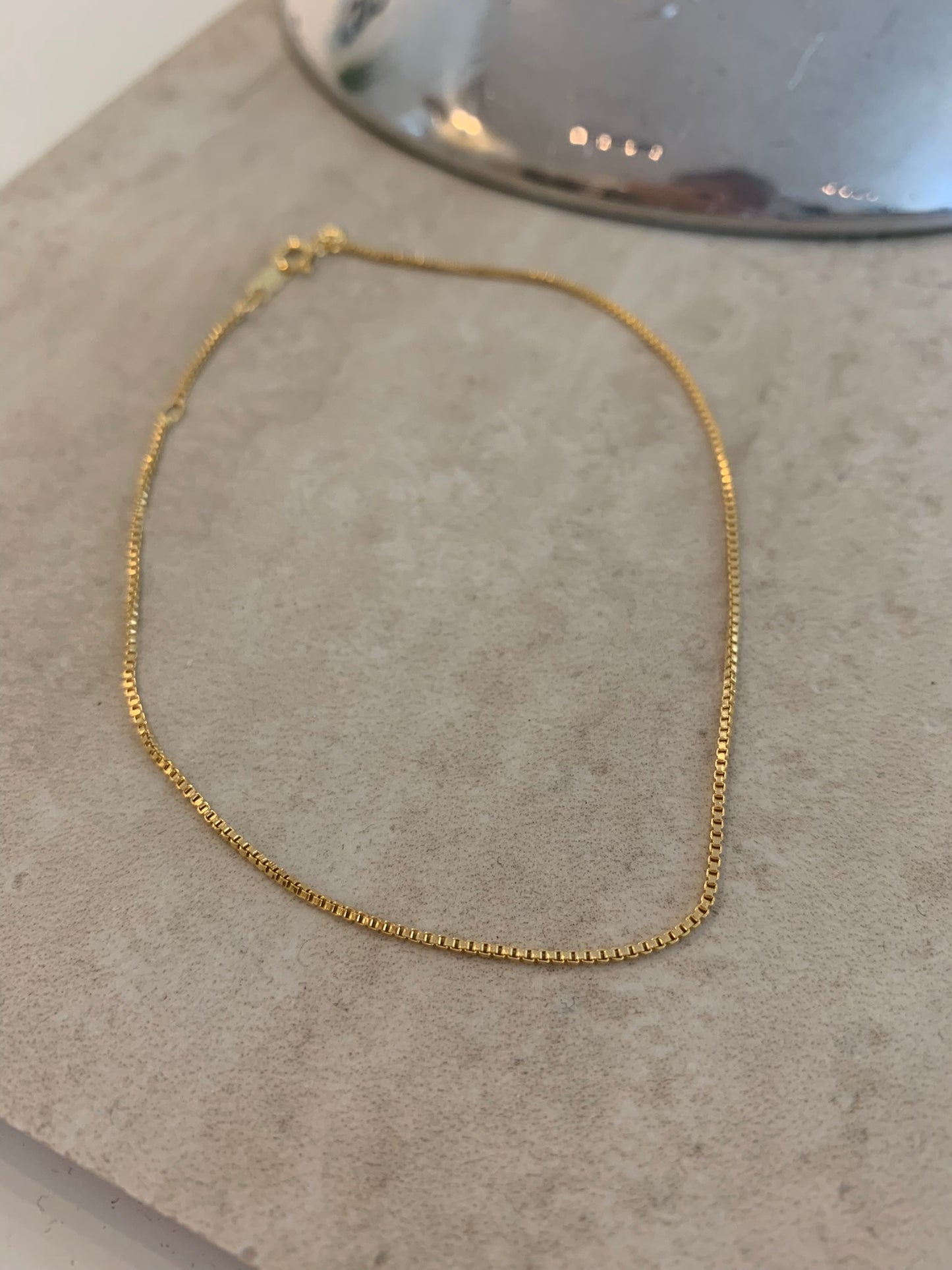 Gold Box Chain Anklet