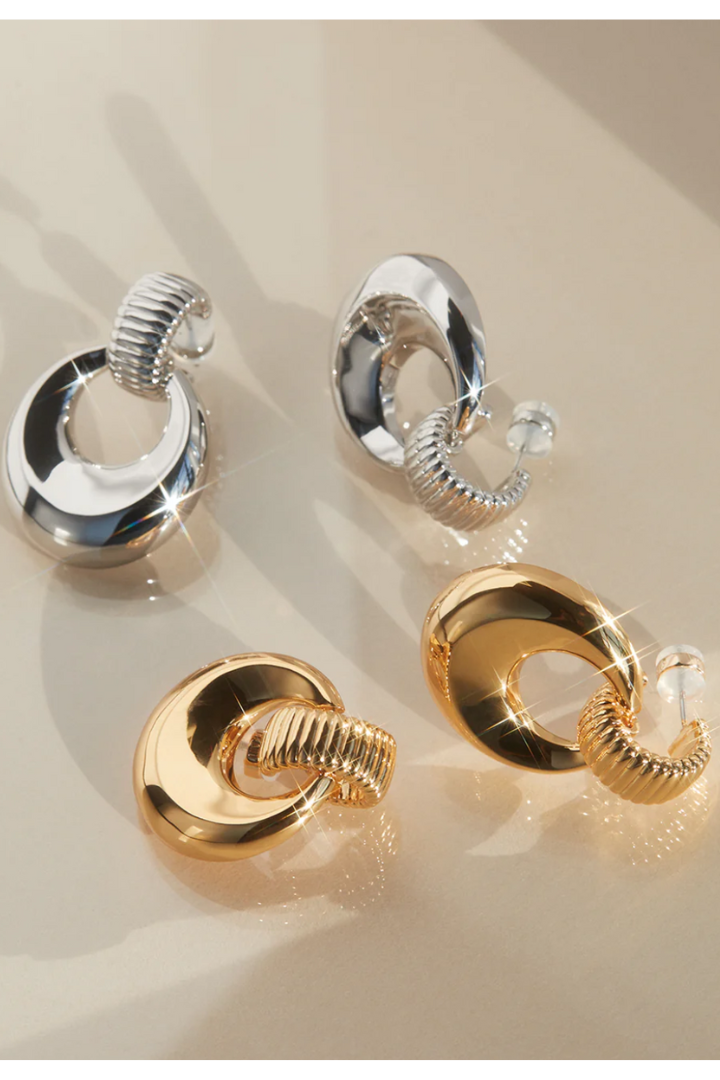 Remy Doorknocker Earrings - Silver