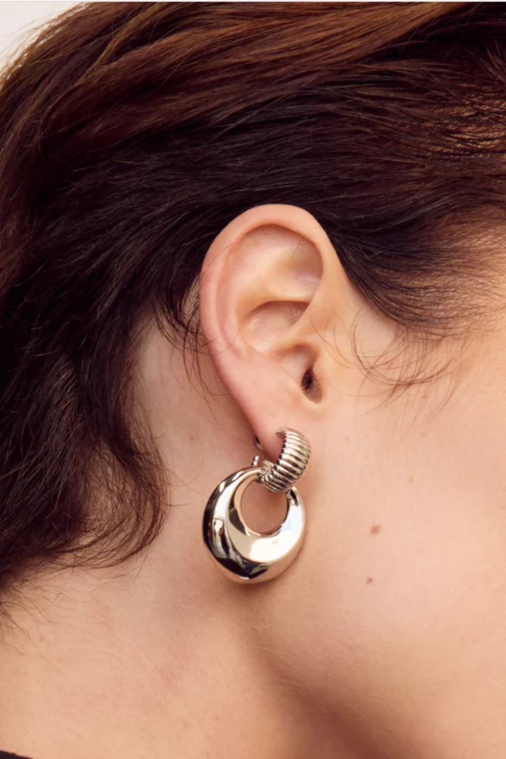 Remy Doorknocker Earrings - Silver