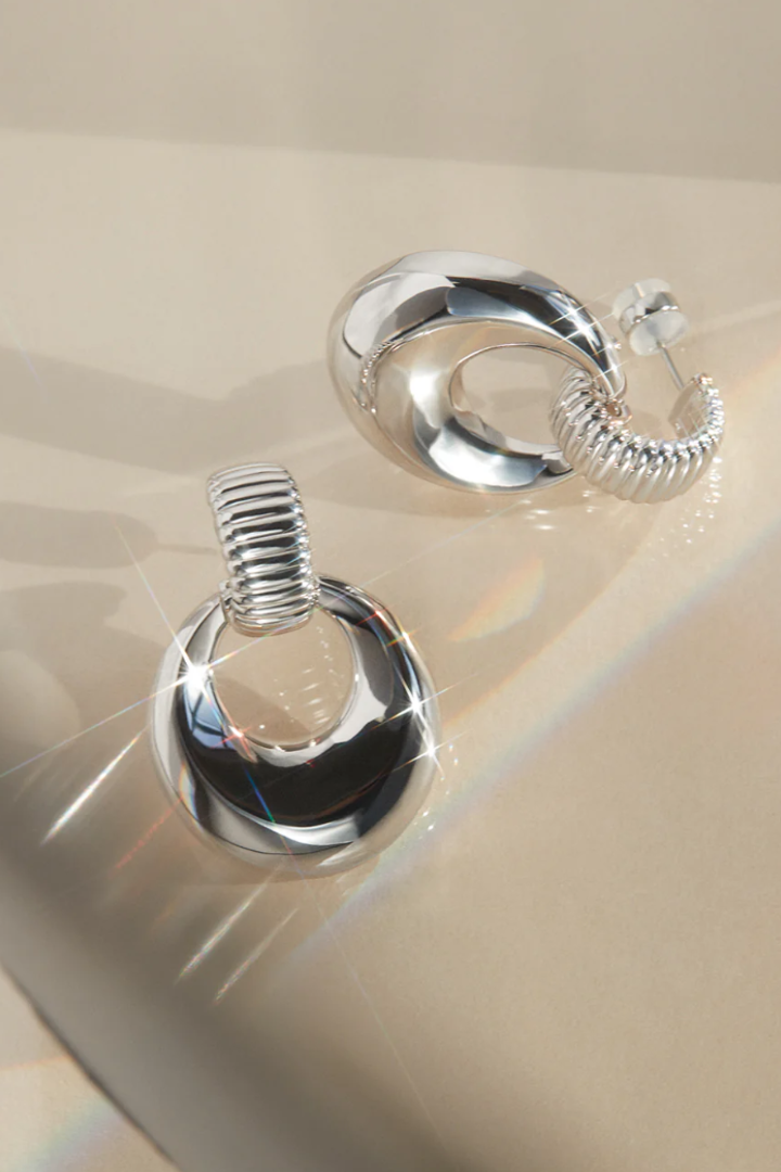 Remy Doorknocker Earrings - Silver