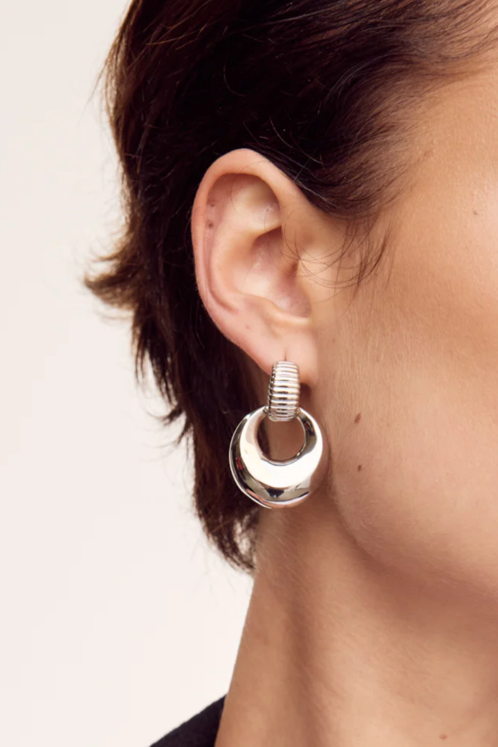 Remy Doorknocker Earrings - Silver