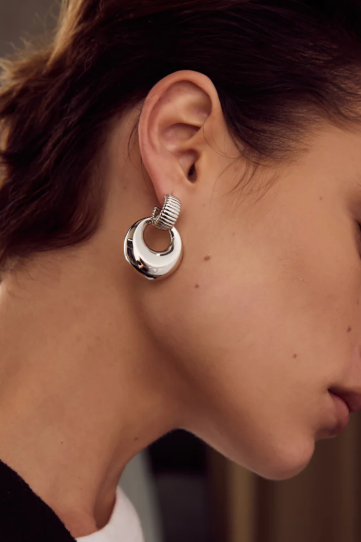 Remy Doorknocker Earrings - Silver