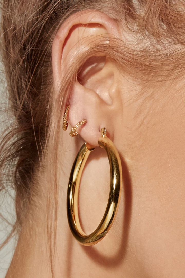 Amalfi Tube Hoop - Gold