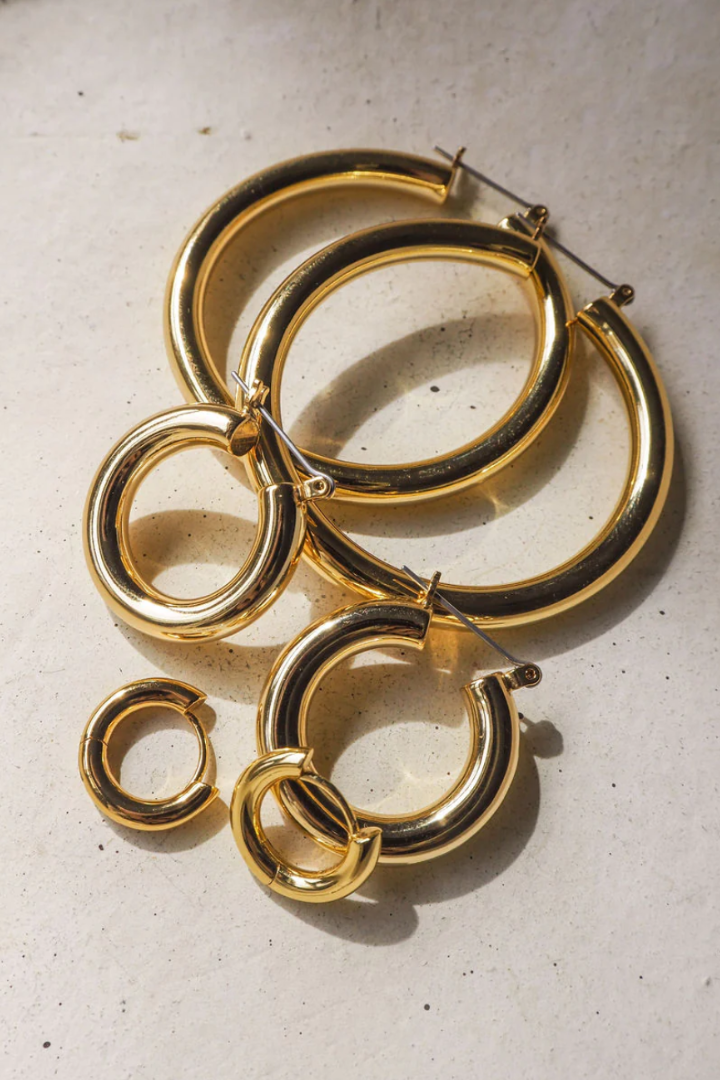 Amalfi Tube Hoop - Gold