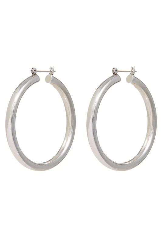 Amalfi Tube Hoop - Silver