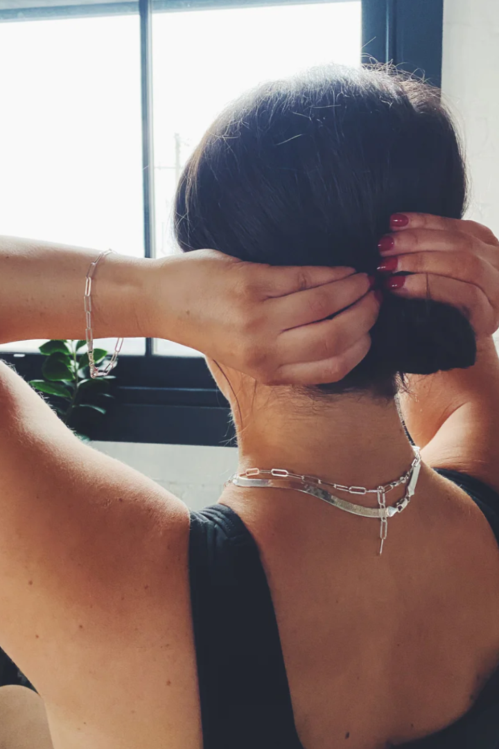 Herringbone Chain - Silver 18" Long