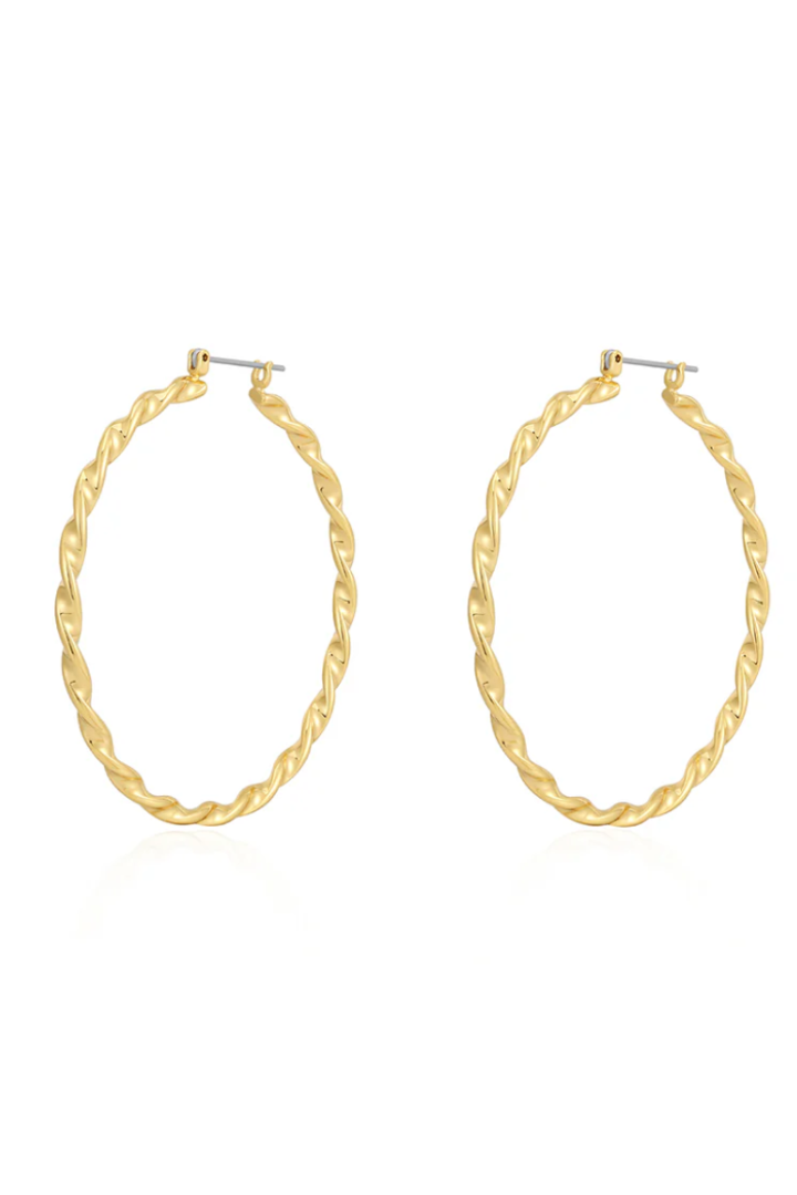 Hanalei Twist Tube Hoop - Gold