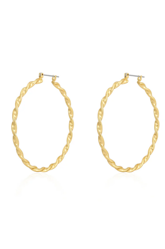 Hanalei Twist Tube Hoop - Gold