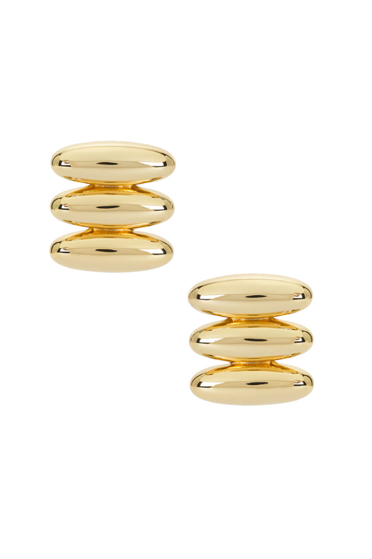 Milan Bead Stud Earring - Gold