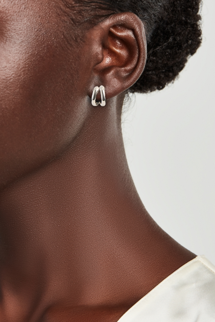 Layla Split Hoops - Silver