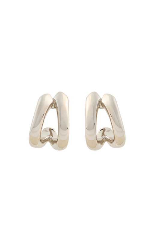 Layla Split Hoops - Silver