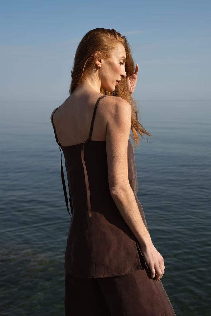 Cupro Slit Tank