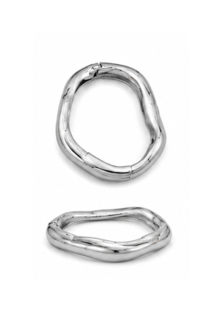Bangle- Wave Silver