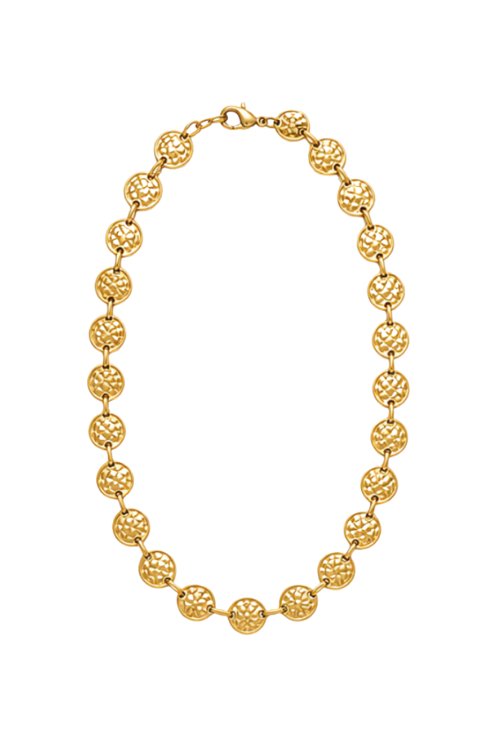 Vintage Textured Gold Neckalce