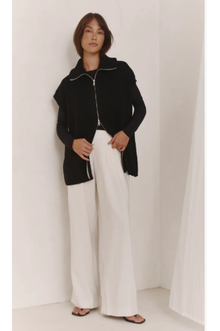 Millie Vest by Charli London in Black — a modern, fashion-forward knit vest.