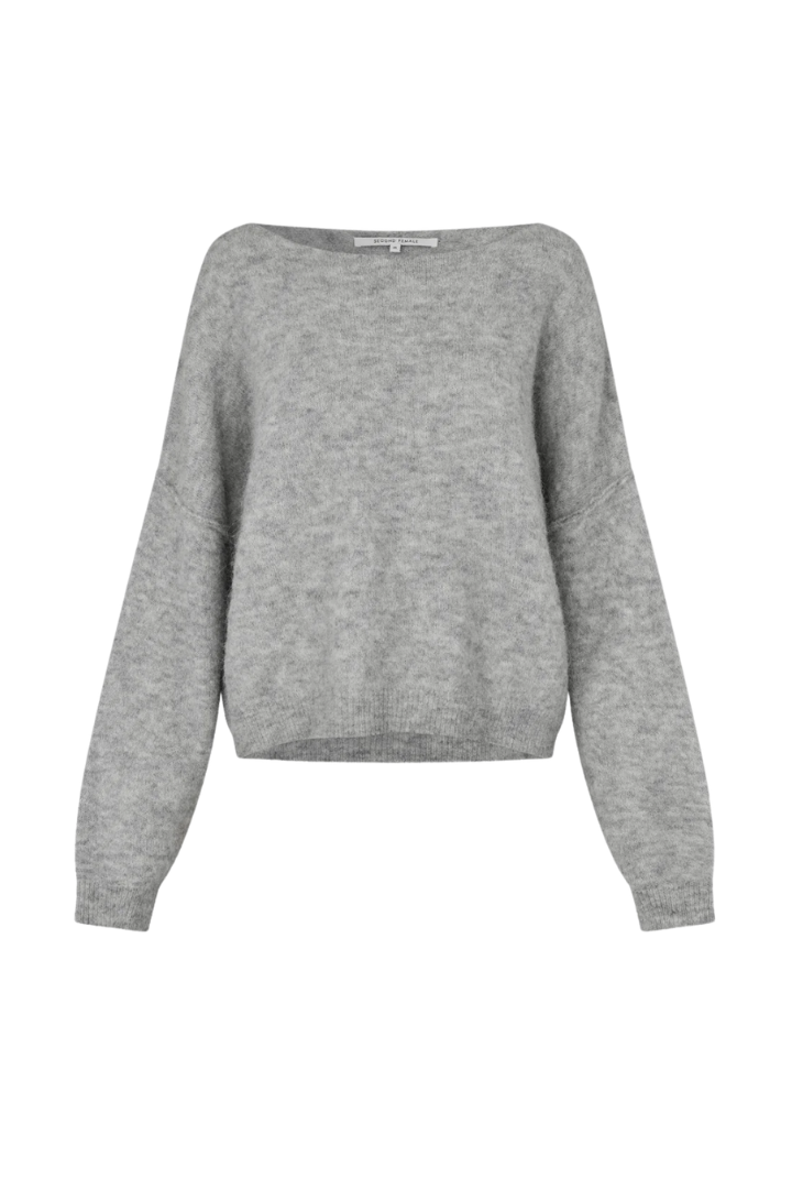 Second Female Pollenza Sweater — oversized alpaca sweater in grey, view 4