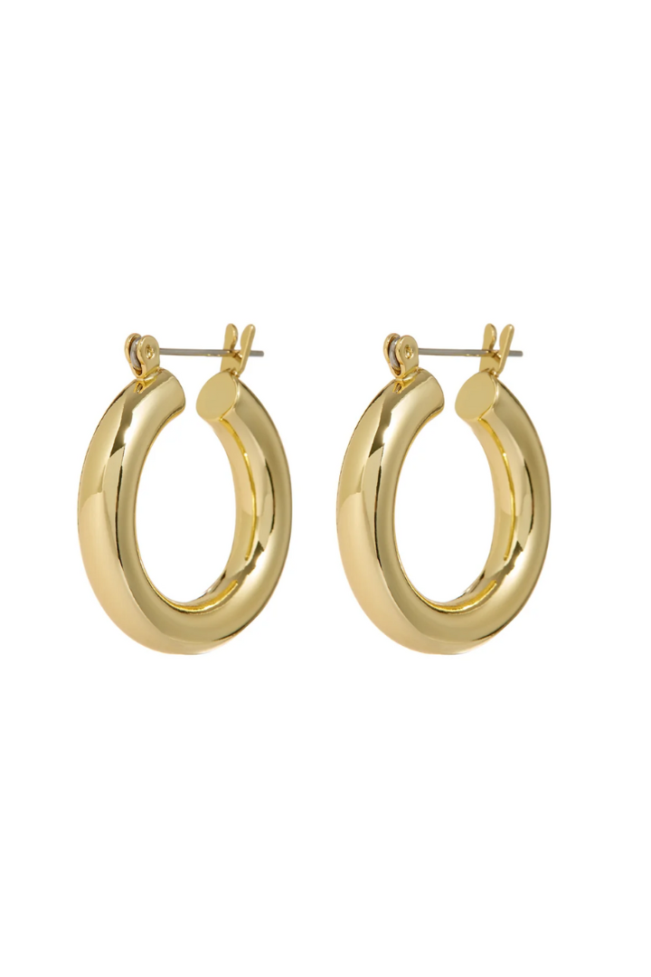 Baby Amalfi Tube Hoops - Gold