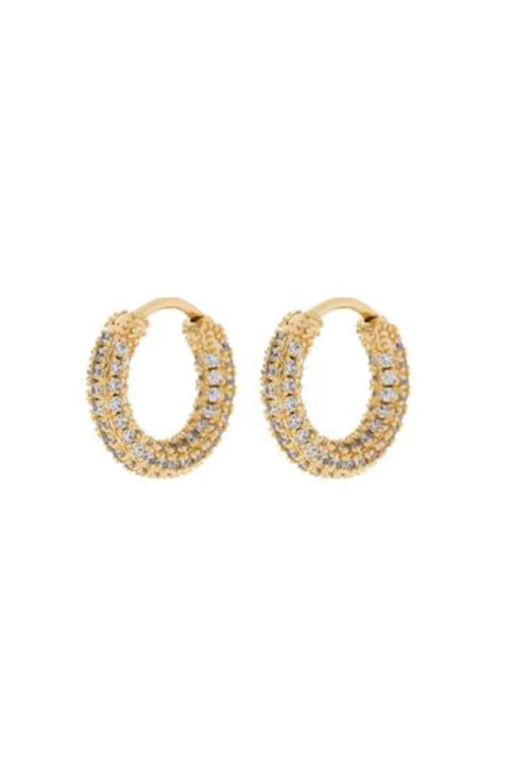 Pave Amalfi Huggies - Gold
