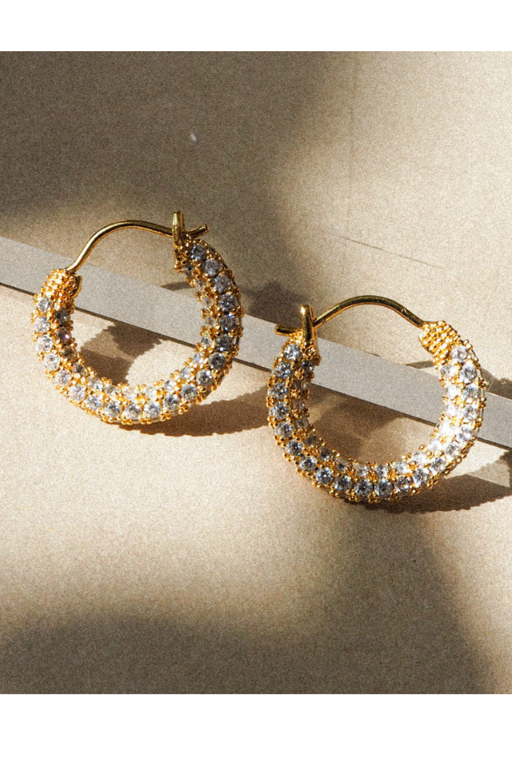 Pave Amalfi Huggies - Gold