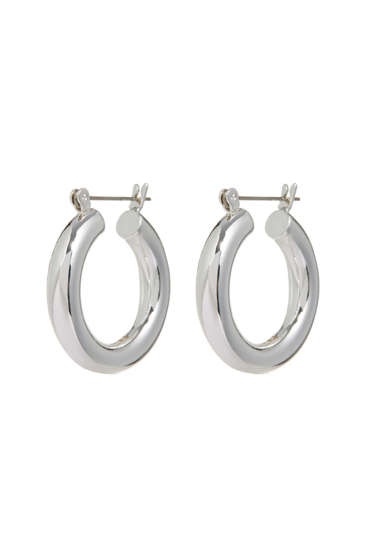 Baby Amalfi Tube Hoops - Silver