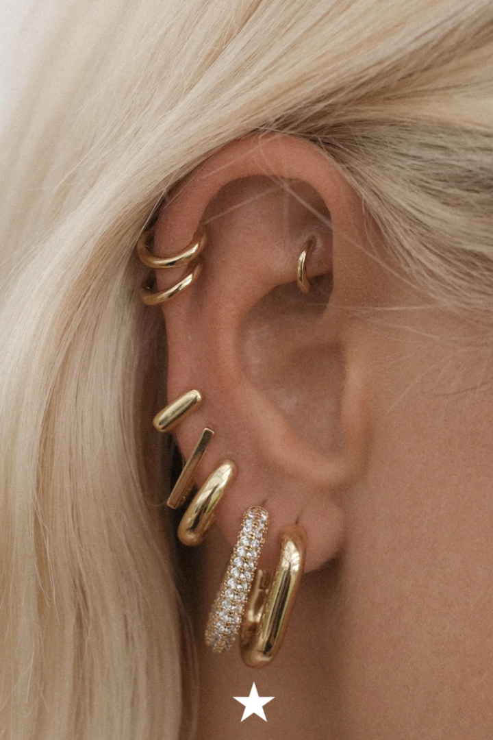 XL Chain Hoops - Gold