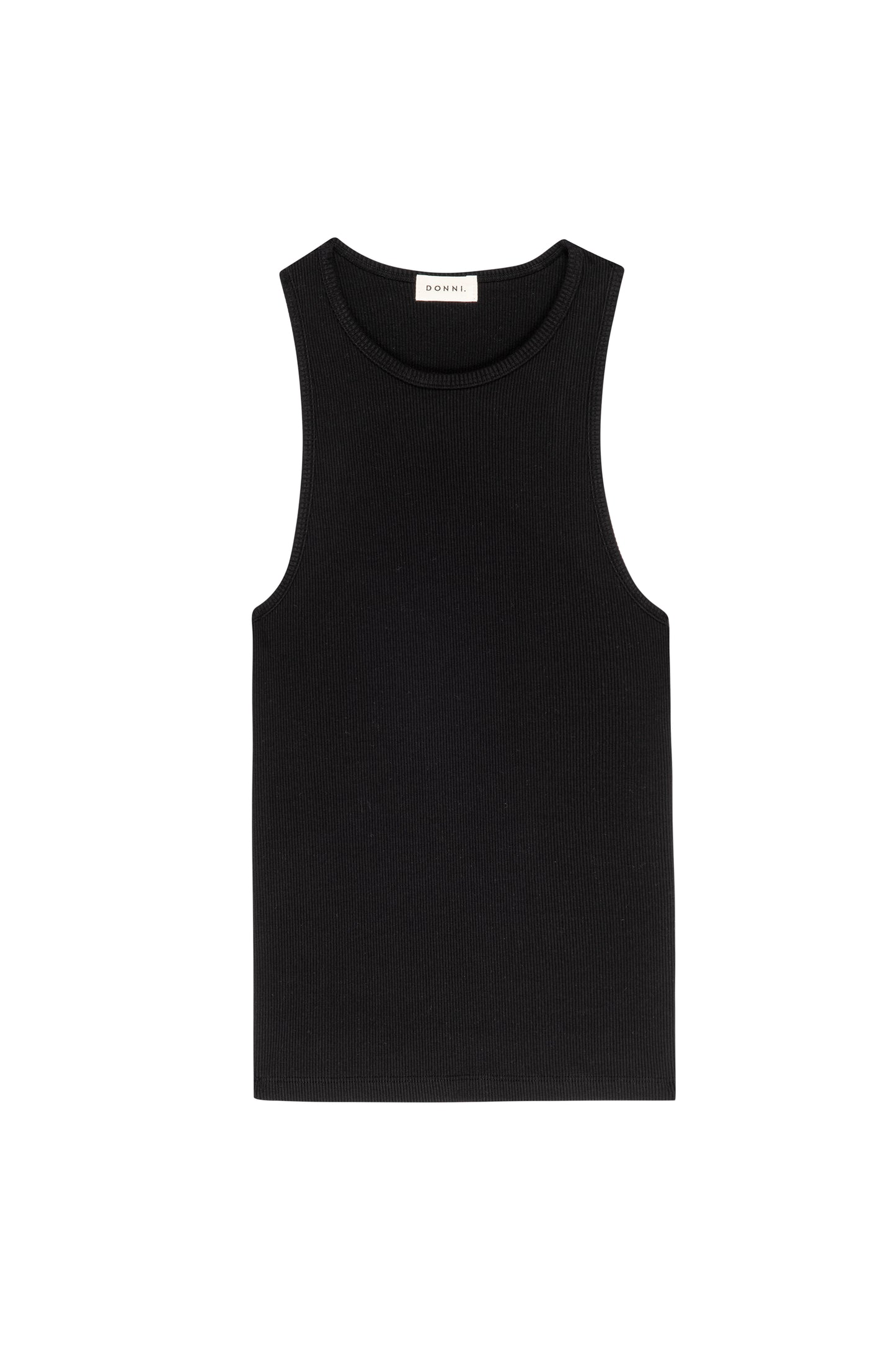 donni rib racerback tank top black cotton modal