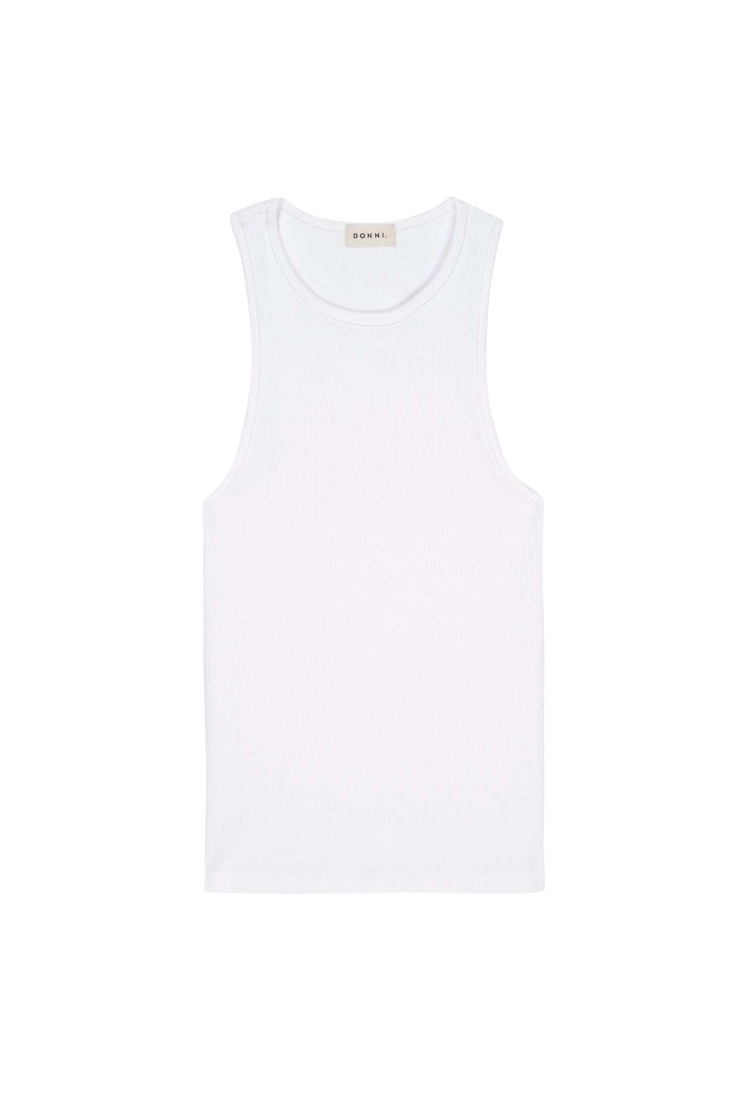 donni rib knit racer back tank white cotton modal