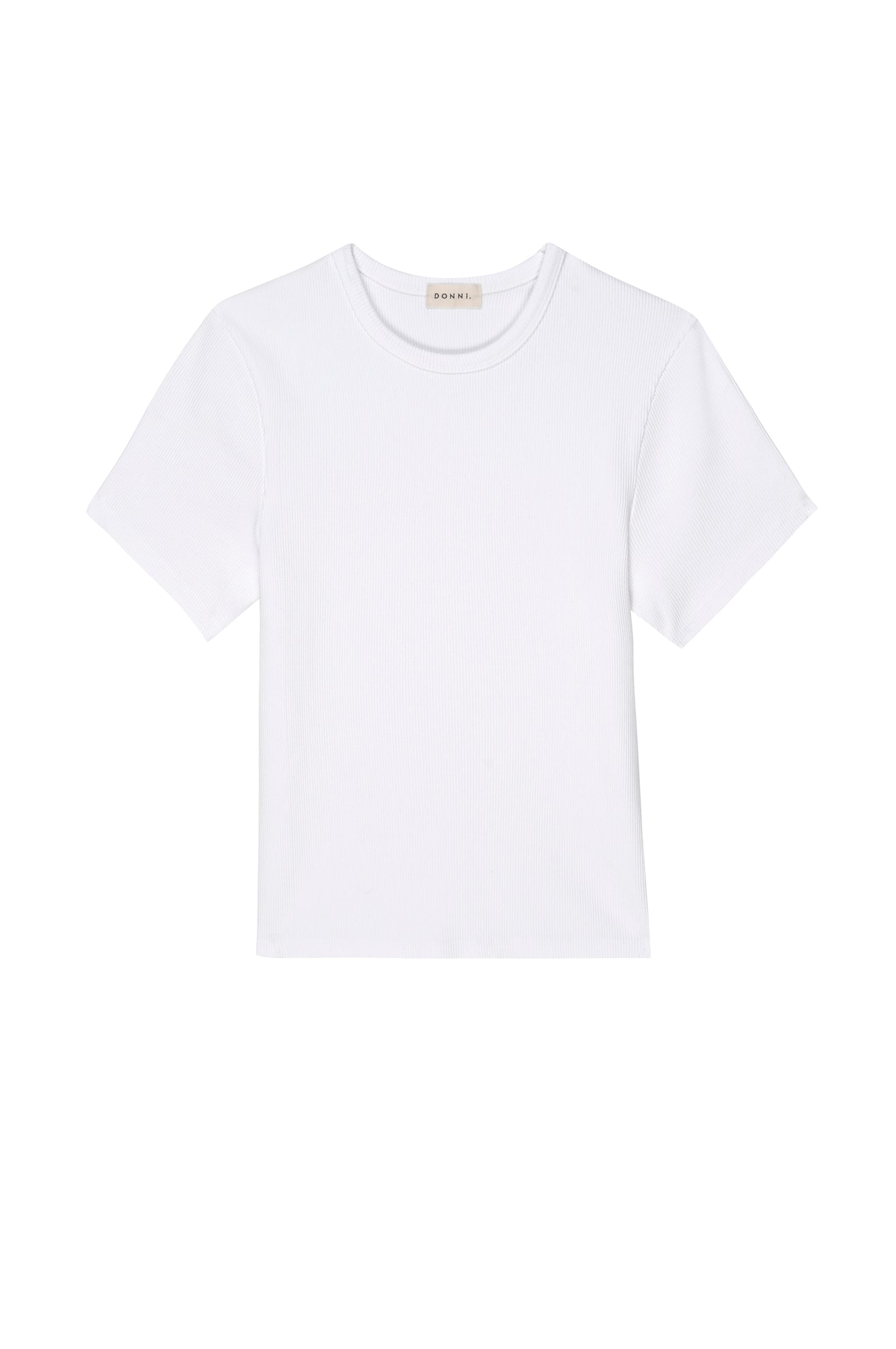 donni rib tee white cotton modal