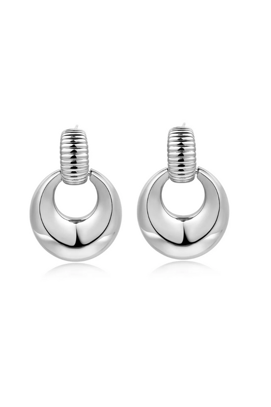 Remy Doorknocker Earrings - Silver