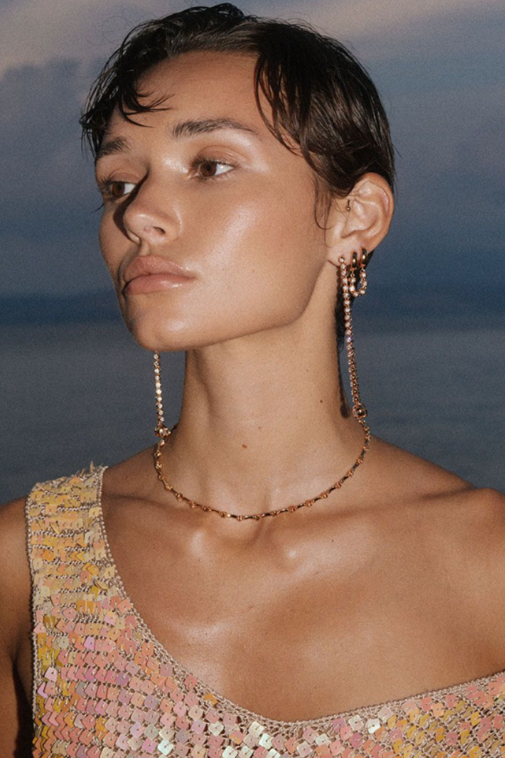 Rosebud Tennis Drop Earring