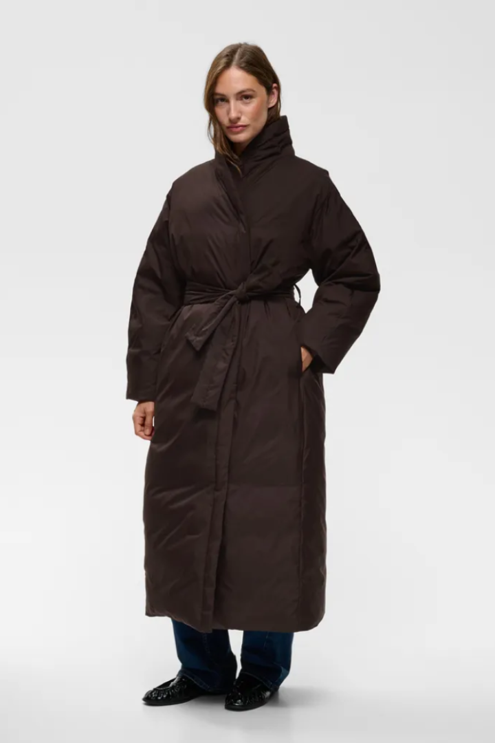 InWear Zinna Cocoon Coat — oversized cocoon coat in brown