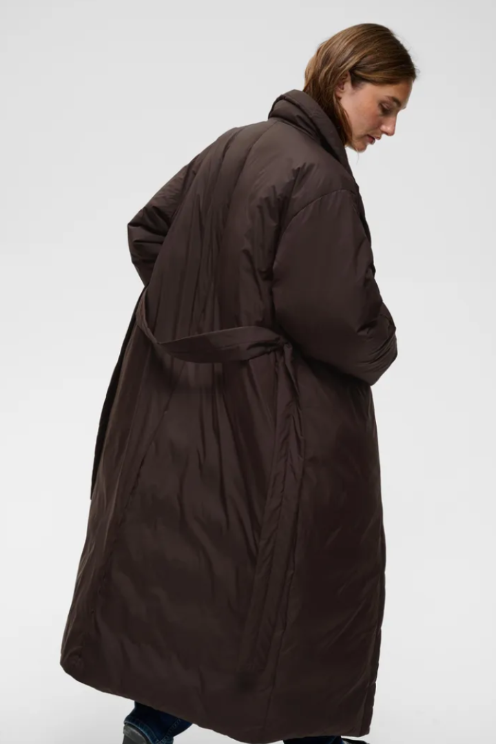 InWear Zinna Cocoon Coat — oversized cocoon coat in brown, view 4