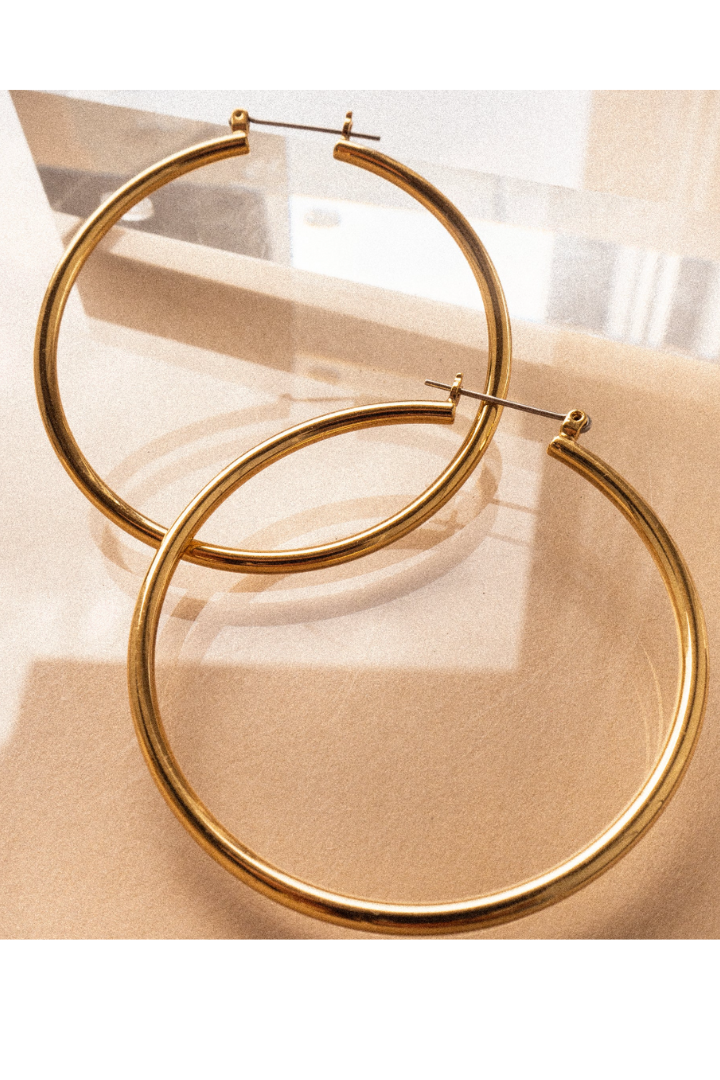 Bondi Tube Hoop - Gold