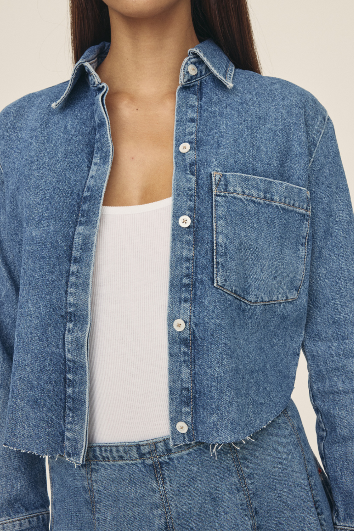 Cropped Denim Shirt