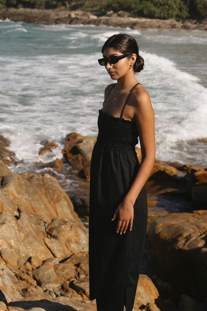 Lace Up Midi Dress