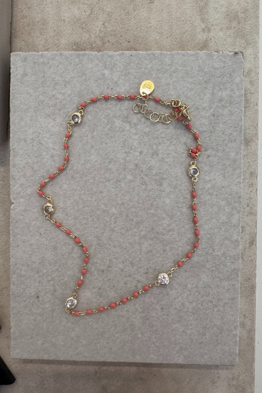 Anklet  - Orange Beads