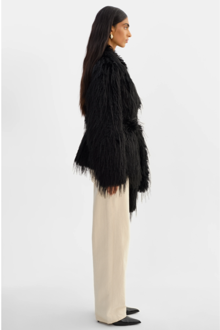 Isla Faux Fur Belted Jacket
