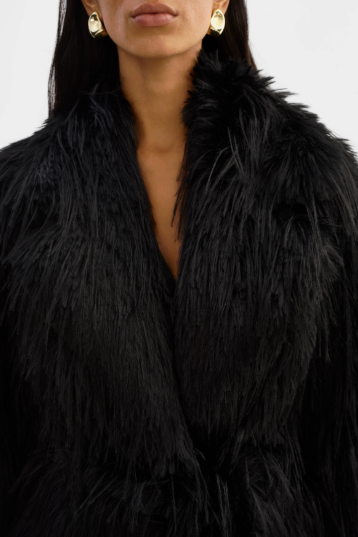 Isla Faux Fur Belted Jacket