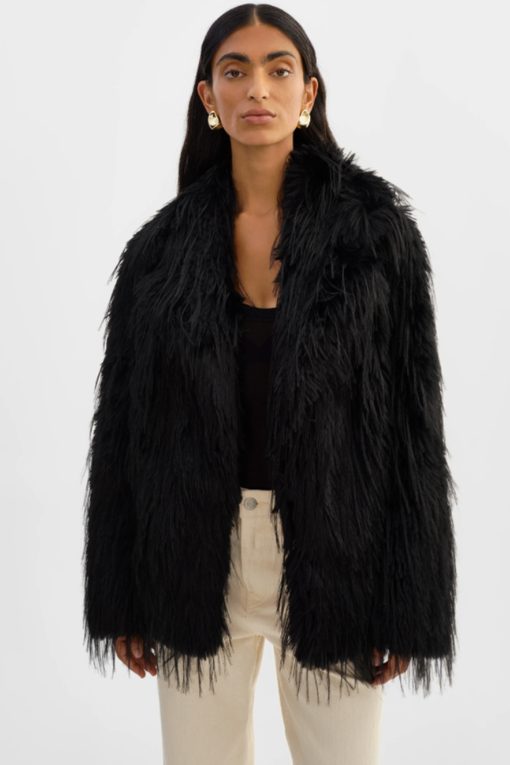 Isla Faux Fur Belted Jacket
