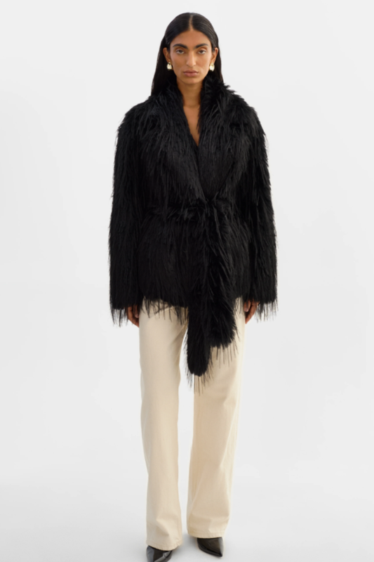 Isla Faux Fur Belted Jacket