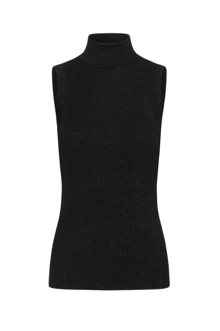 Dagna Glitter Sleeveless Turtleneck