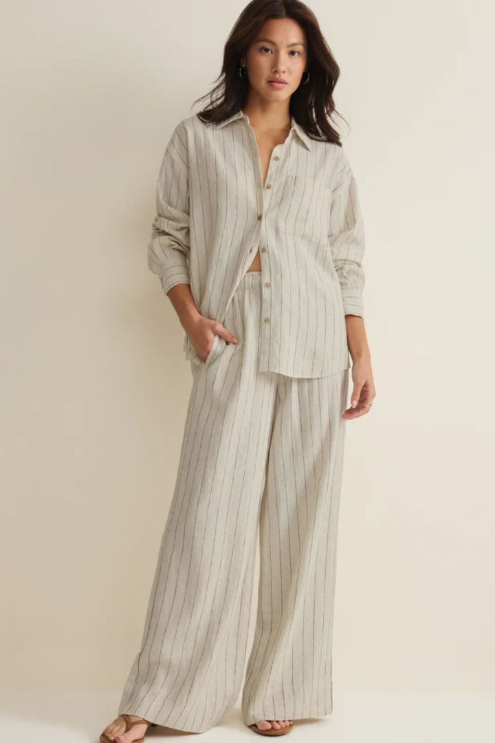 Alfie Stripped Linen Top