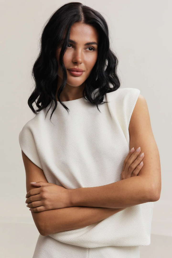 Moon Padded Shoulder Top