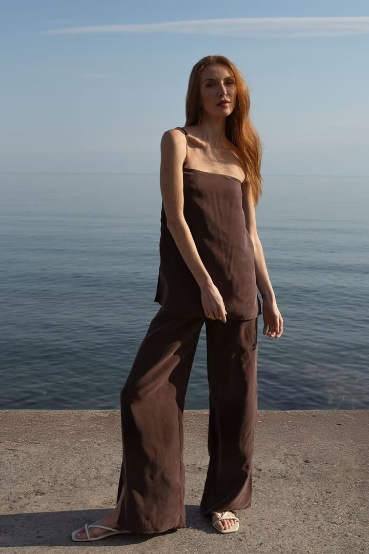 Cupro Slit Tank