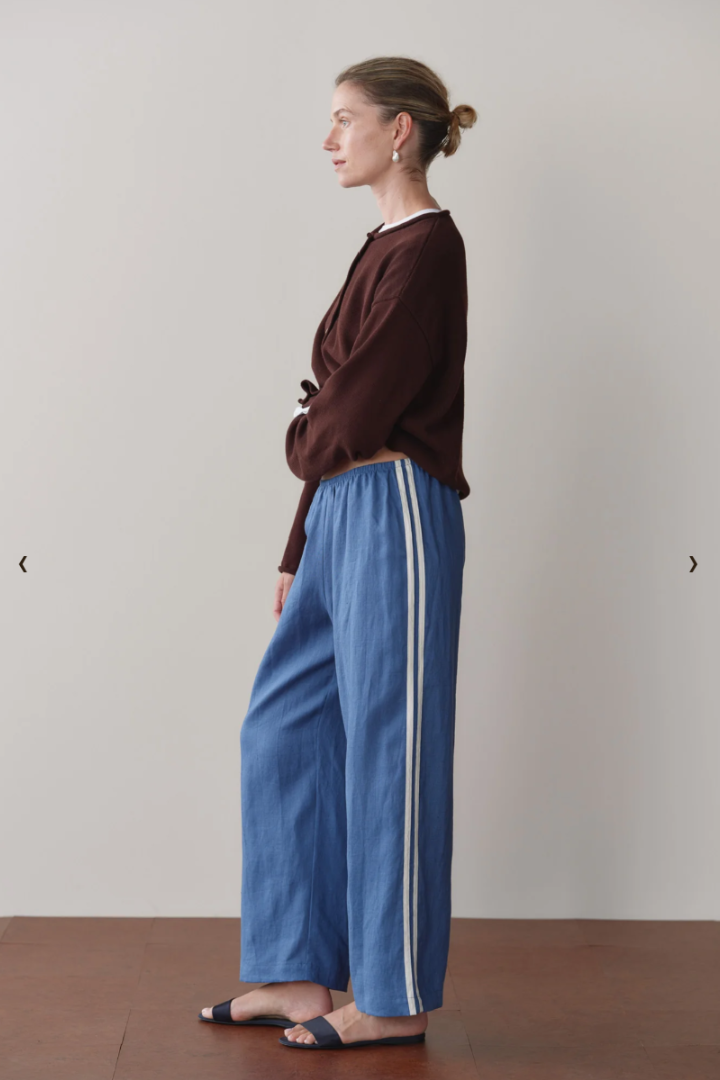 Linen Crop Stripe Pant