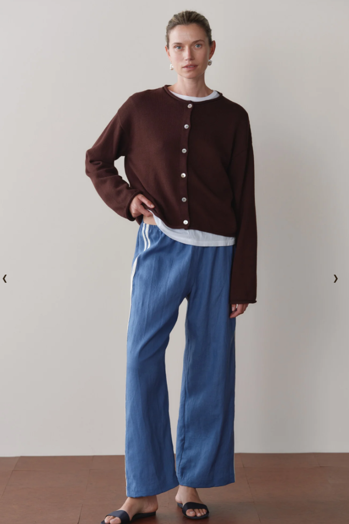 Linen Crop Stripe Pant