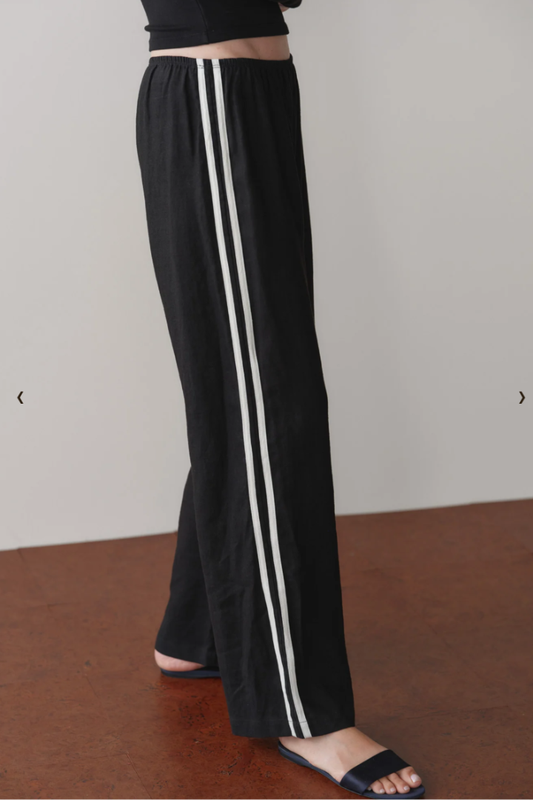 Linen Crop Stripe Pant