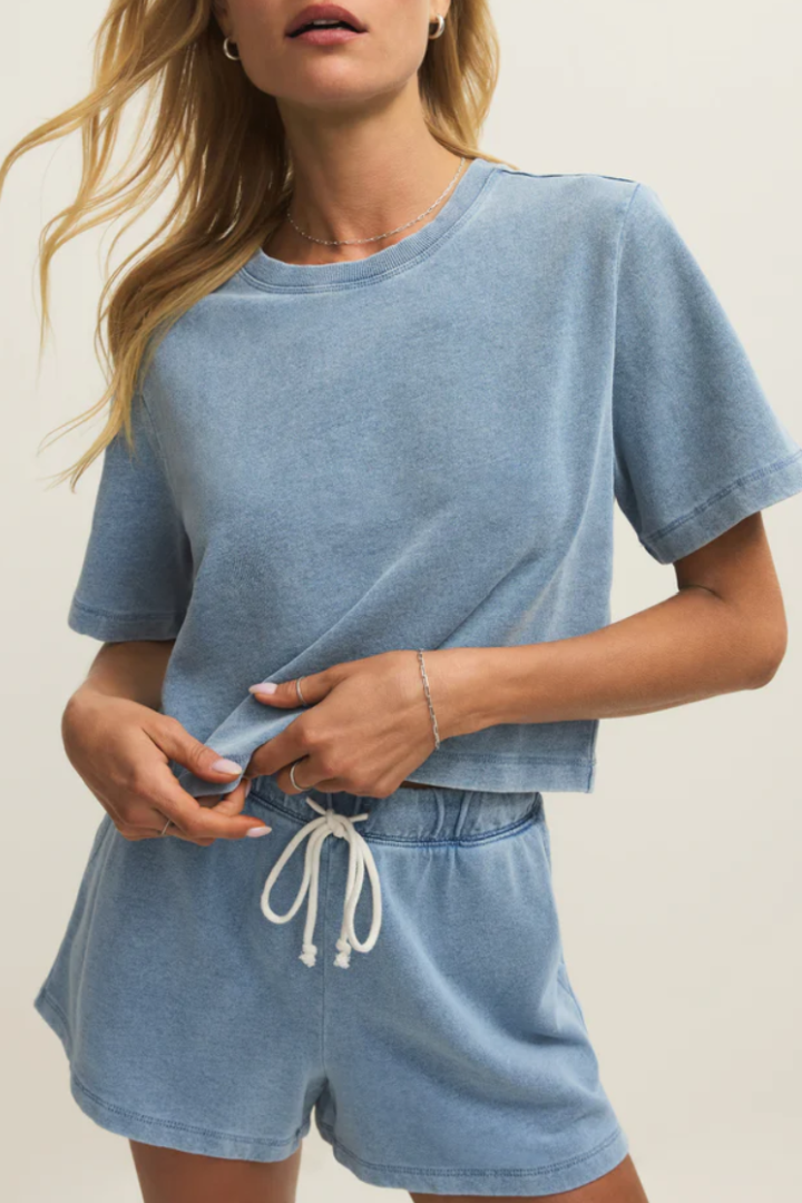 Curran Knit Denim Tee