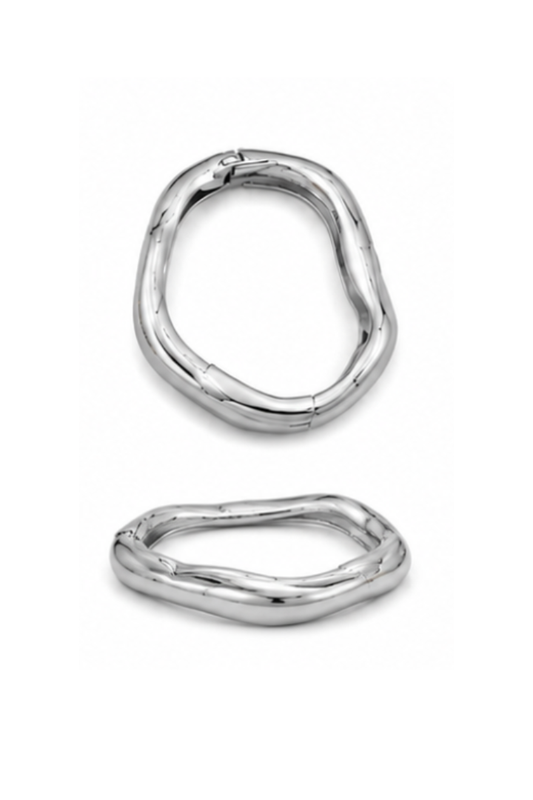 Bangle- Wave Silver