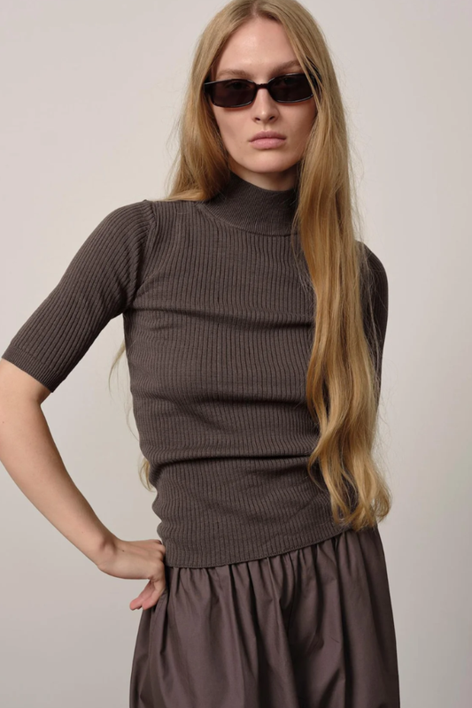 Birgitte Herskind Wes Ribbed Mock Neck Blouse
